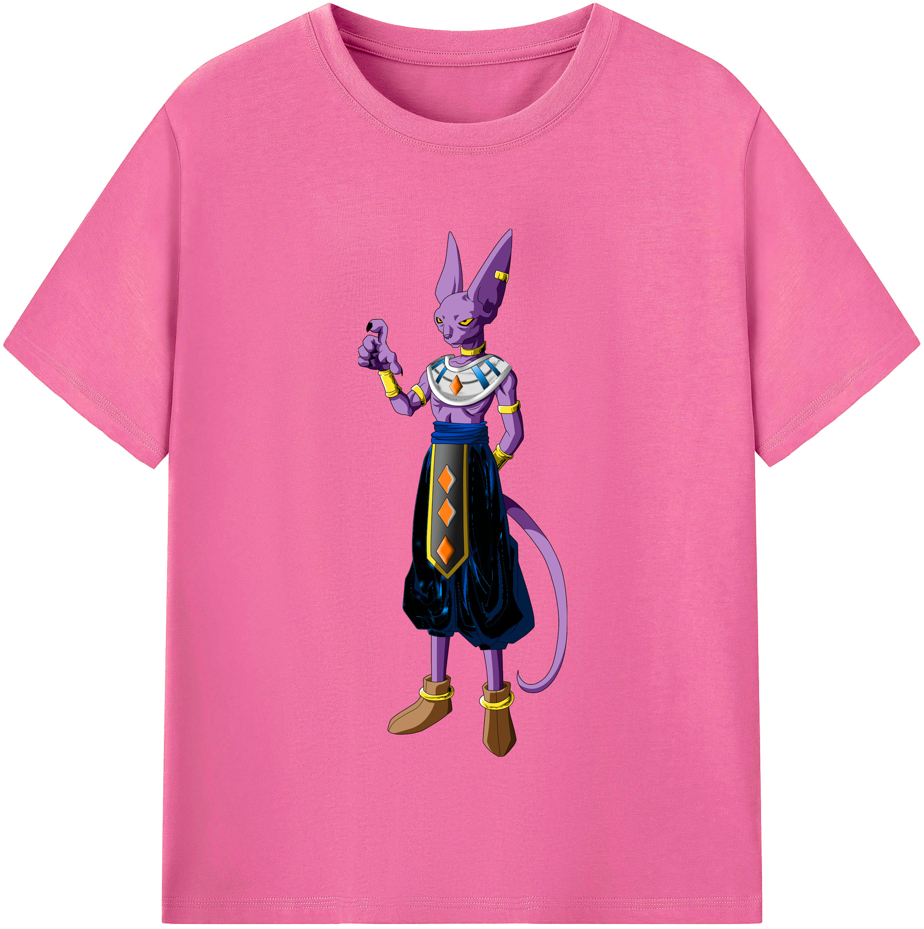 （画像用） ドラゴンボール ビルス 破壊神ビルス DRAGON BALL Beerus Birusu レディースカジュアルプリントTシャツ（綿100％）